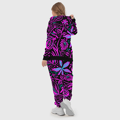 Женский костюм Purple flowers pattern / 3D-Черный – фото 5
