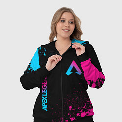 Женский 3D-костюм Apex Legends - neon gradient: символ и надпись вер, цвет: 3D-черный — фото 2