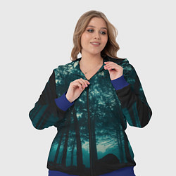Женский 3D-костюм Тёмный лес на закате, цвет: 3D-синий — фото 2