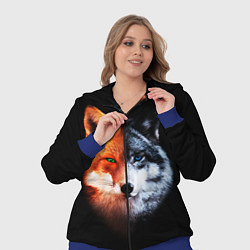 Женский 3D-костюм Волк и Лисица, цвет: 3D-синий — фото 2