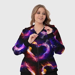 Женский 3D-костюм Пламенное сердце - паттерн, цвет: 3D-черный — фото 2