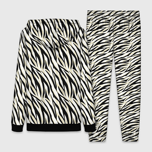 Женский костюм Тигровый полосатый узор-черные, бежевые полосы на / 3D-Черный – фото 2