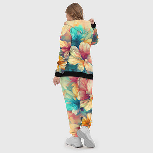 Женский костюм Цветочный букет нарисованный маслом / 3D-Черный – фото 5