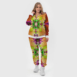 Женский 3D-костюм Яркий фрактальный узор, цвет: 3D-белый — фото 2