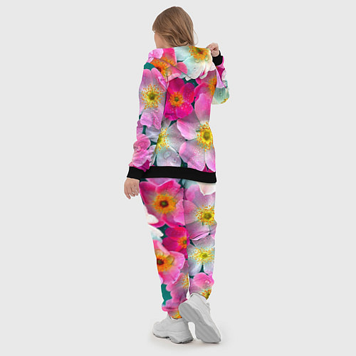 Женский костюм Сказочные разноцветные цветы / 3D-Черный – фото 5