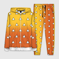 Женский костюм Оранжевое кимоно с треугольниками - Зеницу клинок