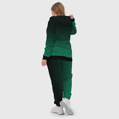 Женский костюм Черный и бирюзово - зеленый, текстурированный под / 3D-Черный – фото 5