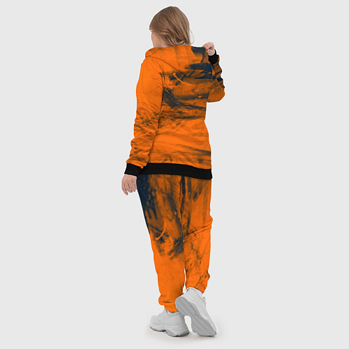 Женский костюм Абстрактная оранжевая поверхность и чёрные тени / 3D-Черный – фото 5