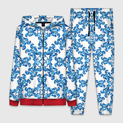 Женский 3D-костюм Гжель рисунок цветы, цвет: 3D-красный