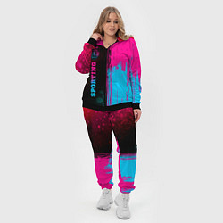 Женский 3D-костюм Sporting - neon gradient: по-вертикали, цвет: 3D-черный — фото 2