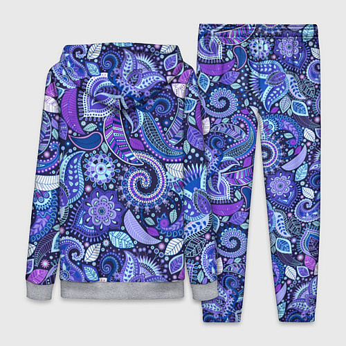 Женский костюм Фиолетовые цветы узор / 3D-Меланж – фото 2