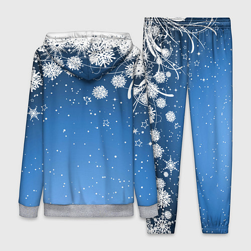 Женский костюм Снежный узор на синем фоне / 3D-Меланж – фото 2