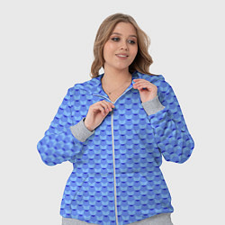 Женский 3D-костюм Синий геометрический узор текстура, цвет: 3D-меланж — фото 2