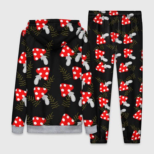 Женский костюм Мухоморы на черном фоне / 3D-Меланж – фото 2