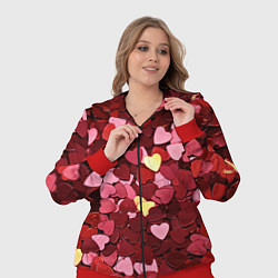 Женский 3D-костюм Куча разноцветных сердечек, цвет: 3D-красный — фото 2
