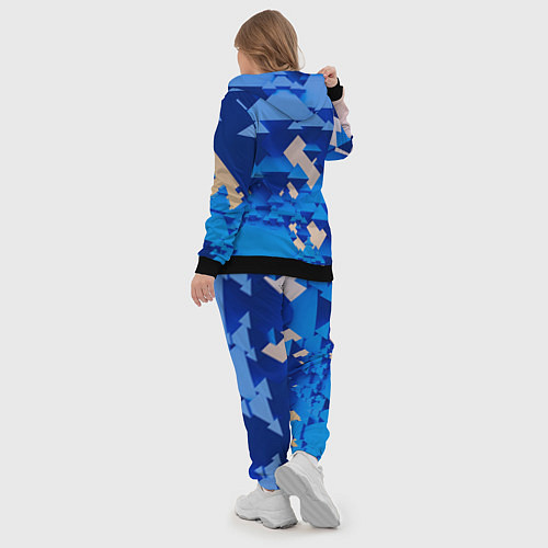 Женский костюм Абстрактные синие тетраэдры / 3D-Черный – фото 5