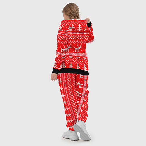 Женский костюм Рождественский красный свитер с оленями / 3D-Черный – фото 5