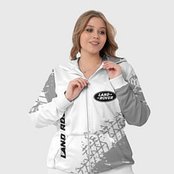 Женский 3D-костюм Land Rover speed на светлом фоне со следами шин: н, цвет: 3D-белый — фото 2