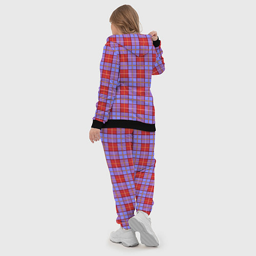 Женский костюм Ткань Шотландка красно-синяя / 3D-Черный – фото 5