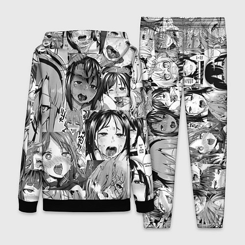 Женский костюм Ахегао паттерн / 3D-Черный – фото 2