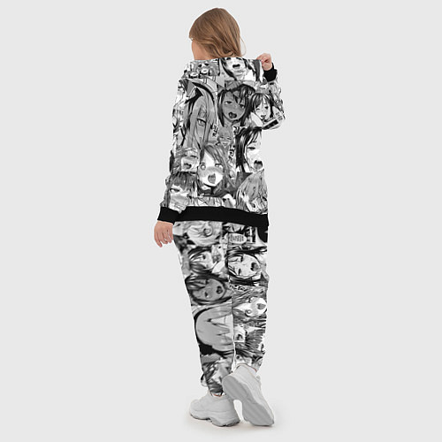 Женский костюм Ахегао паттерн / 3D-Черный – фото 5