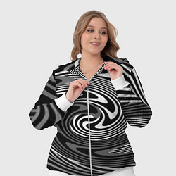 Женский 3D-костюм Black and white abstract pattern, цвет: 3D-белый — фото 2