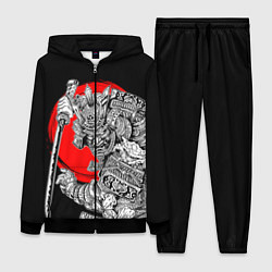 Женский костюм Самурай с мечом на черном фоне