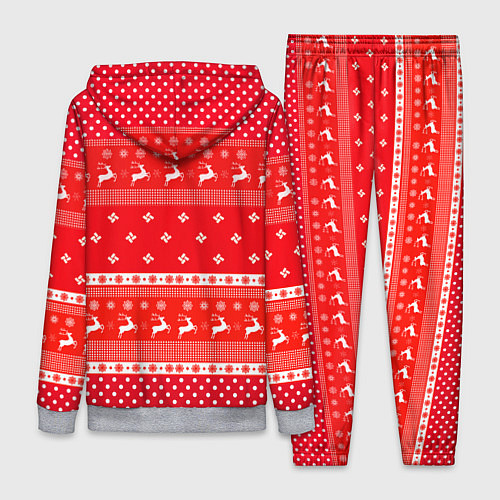 Женский костюм Праздничный красный свитер / 3D-Меланж – фото 2