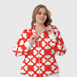 Женский 3D-костюм Четырехлистный клевер красный, цвет: 3D-белый — фото 2