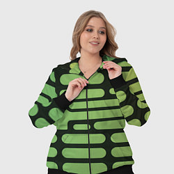 Женский 3D-костюм Зелёный прямоугольный паттерн на чёрном фоне, цвет: 3D-черный — фото 2