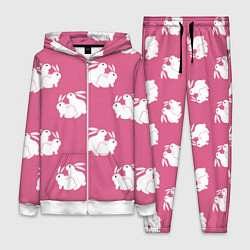 Женский костюм Сексуальные кролики на розовом
