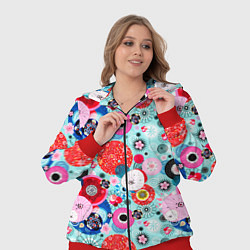 Женский 3D-костюм Abstract flowers, цвет: 3D-красный — фото 2