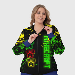 Женский 3D-костюм Minecraft - неоновые логотипы, цвет: 3D-синий — фото 2
