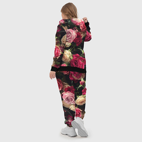Женский костюм Нежные кустовые розы / 3D-Черный – фото 5