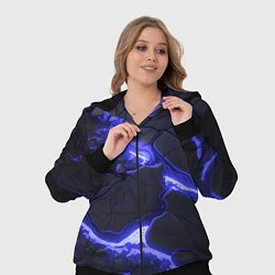 Женский 3D-костюм Красивая синяя неоновая лава, цвет: 3D-черный — фото 2