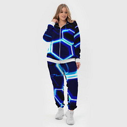 Женский 3D-костюм Neon abstraction plates storm, цвет: 3D-белый — фото 2