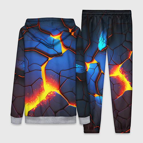 Женский костюм Яркая неоновая лава, разломы / 3D-Меланж – фото 2