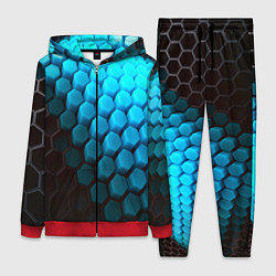 Женский 3D-костюм Abstraction neon blue, цвет: 3D-красный