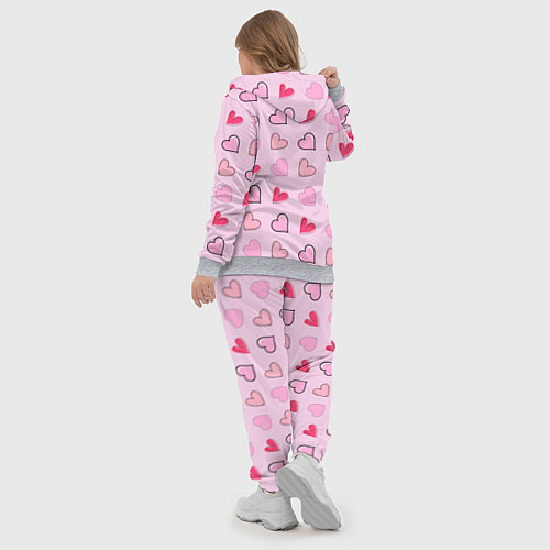 Женский костюм Валентинки на нежно-розовом фоне / 3D-Меланж – фото 5