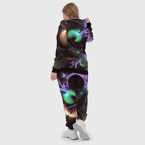 Женский костюм Магические фиолетовые волны и цветные космические / 3D-Черный – фото 5