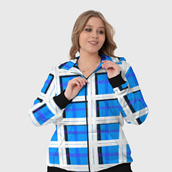 Женский 3D-костюм Синяя клетка, цвет: 3D-черный — фото 2