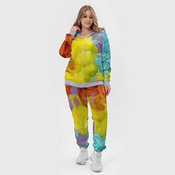 Женский 3D-костюм Абстрактные разноцветные объёмные дымы, цвет: 3D-меланж — фото 2