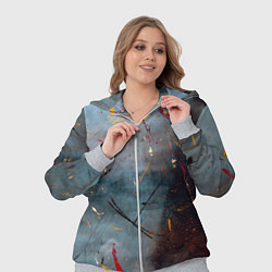 Женский 3D-костюм Тёмно-серый туман и краски, цвет: 3D-меланж — фото 2