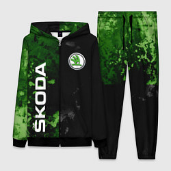 Женский костюм Skoda черно зеленый