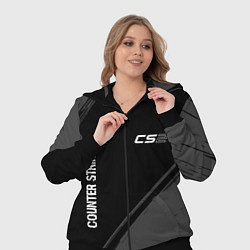 Женский 3D-костюм Counter Strike 2 glitch на темном фоне: надпись, с, цвет: 3D-черный — фото 2