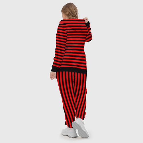 Женский костюм Черно-красные полосы / 3D-Черный – фото 5