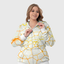 Женский 3D-костюм Жёлтые разломы, цвет: 3D-белый — фото 2