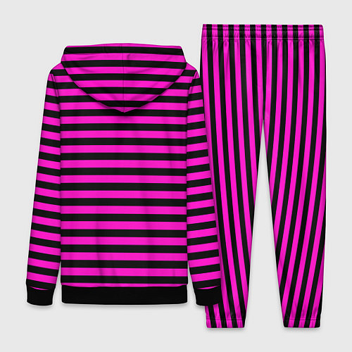 Женский костюм Черно-розовые Эмо полосы / 3D-Черный – фото 2
