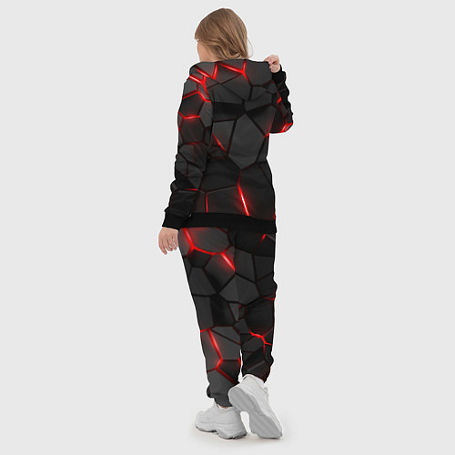 Женский костюм Плиты с красной подсветкой / 3D-Черный – фото 5