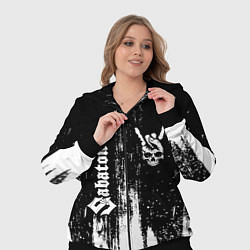 Женский 3D-костюм Sabaton и рок символ на темном фоне, цвет: 3D-черный — фото 2